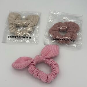 Stoney Clover Lane Cord Sherpa Scrunchie Lot